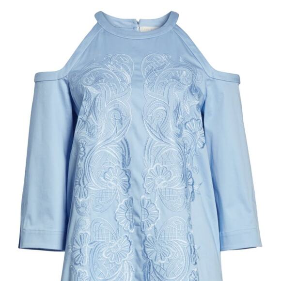 TED BAKER LONDON Jettas Cold Shoulder Shift Dress 0 - Picture 4 of 8